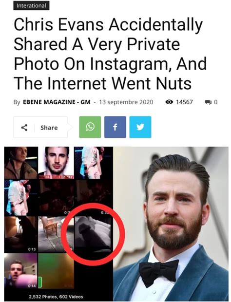 chris evans dick pick|Chris Evans breaks silence after accidentally posting d**k pic in ...